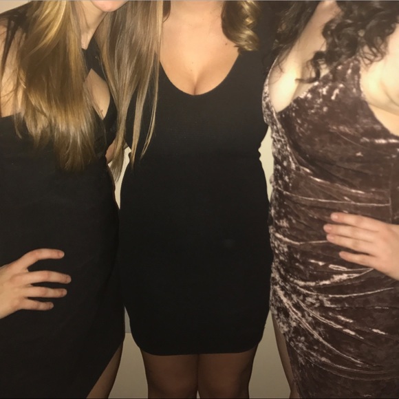 Ribbed black body con dress - Picture 6 of 6